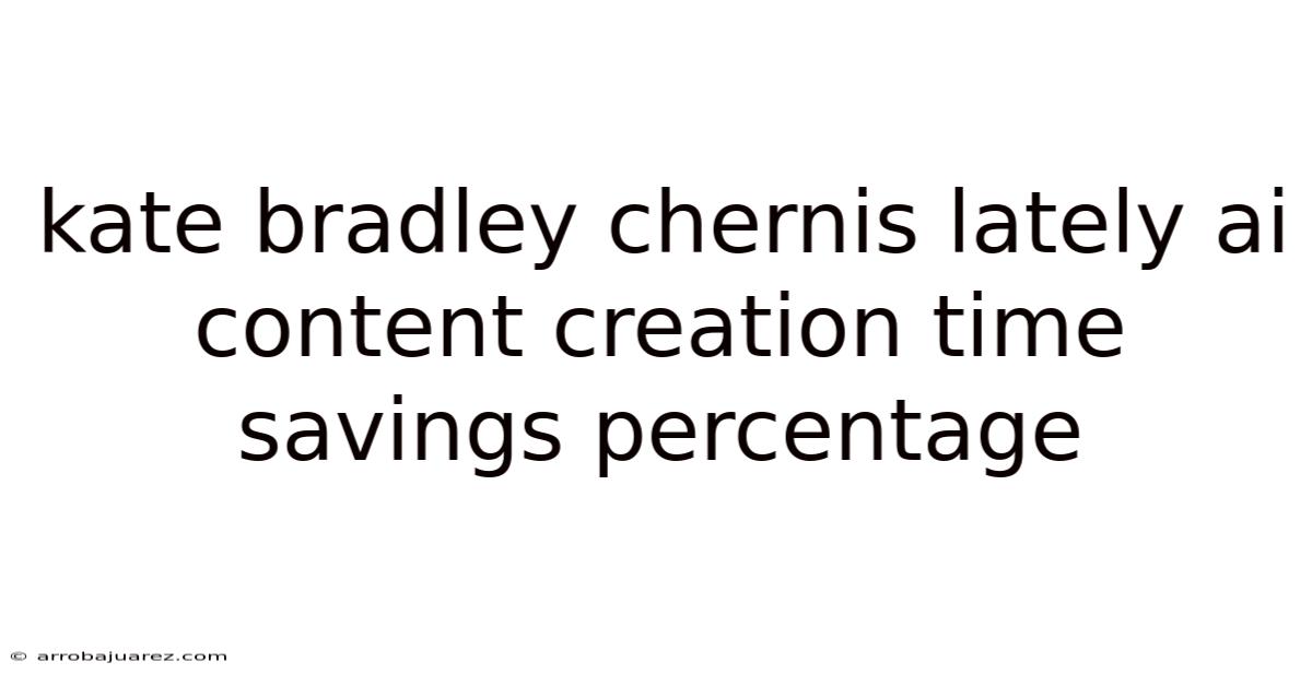 Kate Bradley Chernis Lately Ai Content Creation Time Savings Percentage