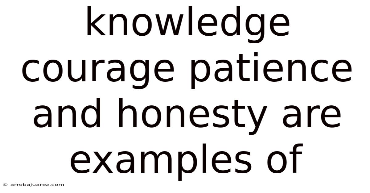 Knowledge Courage Patience And Honesty Are Examples Of
