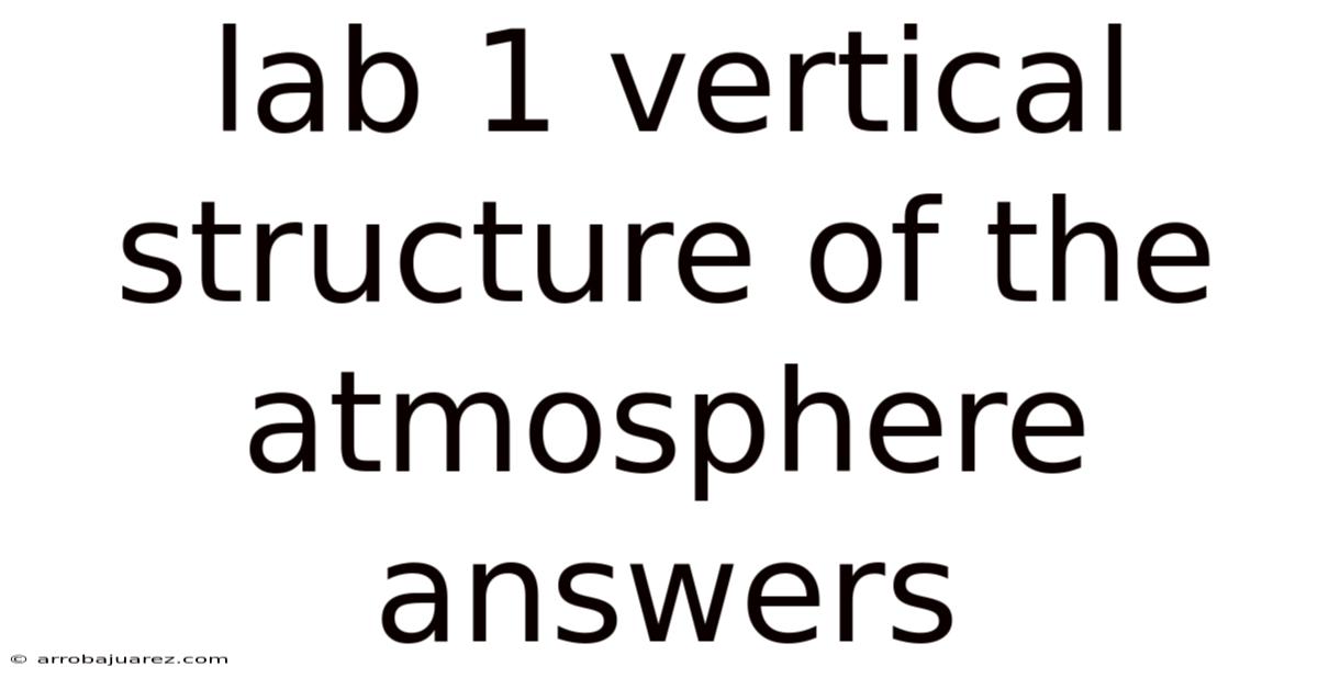 Lab 1 Vertical Structure Of The Atmosphere Answers