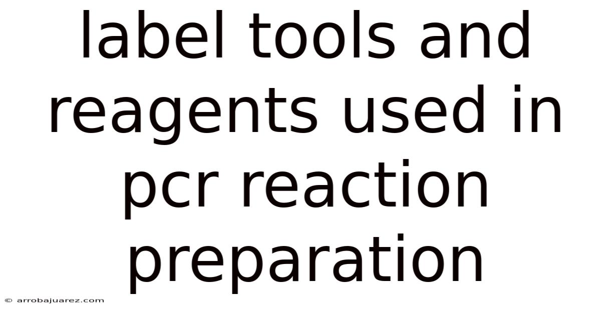 Label Tools And Reagents Used In Pcr Reaction Preparation