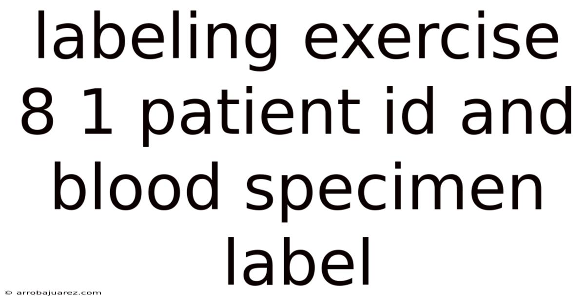 Labeling Exercise 8 1 Patient Id And Blood Specimen Label