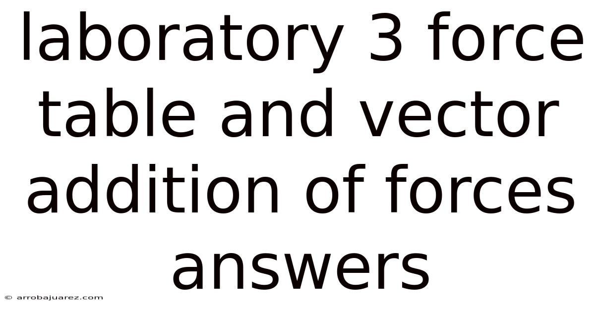 Laboratory 3 Force Table And Vector Addition Of Forces Answers