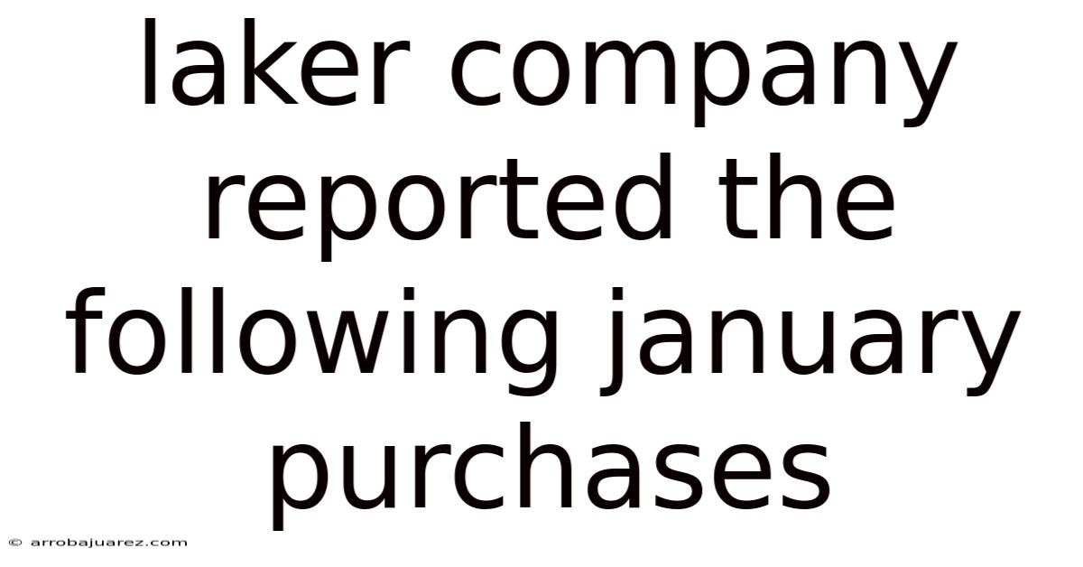 Laker Company Reported The Following January Purchases