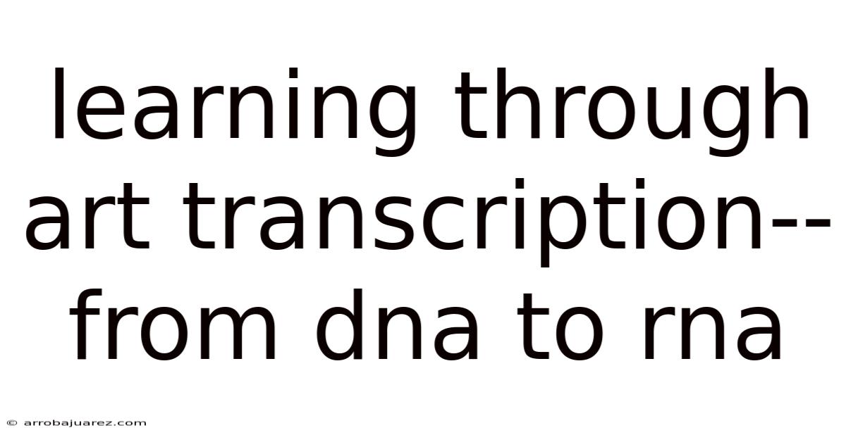 Learning Through Art Transcription--from Dna To Rna