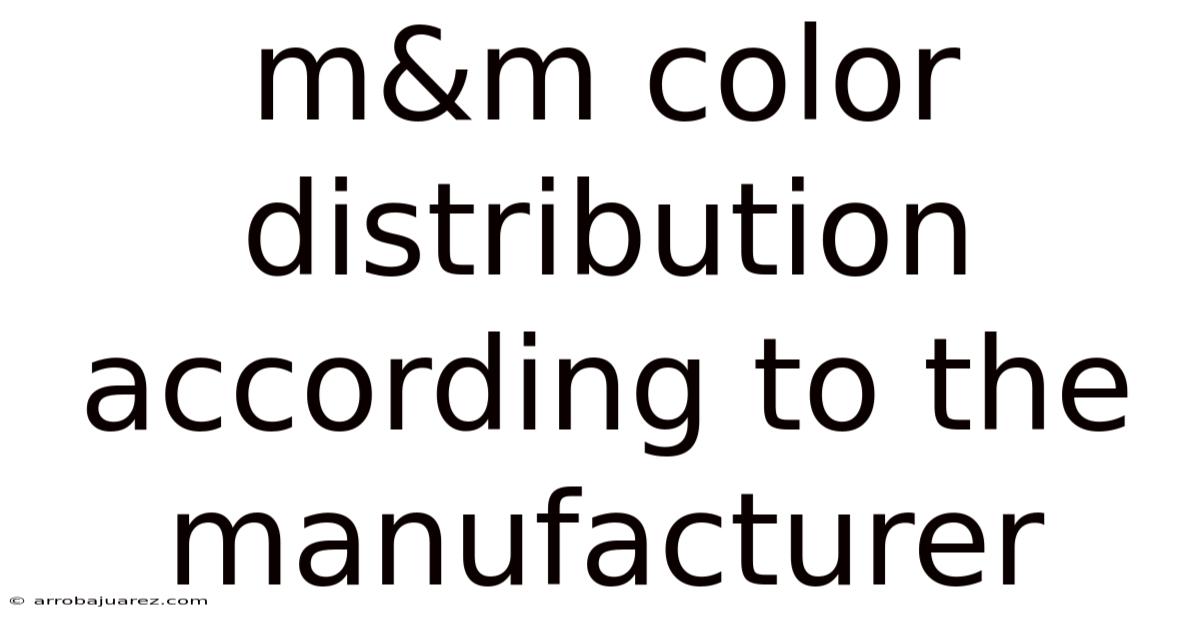 M&m Color Distribution According To The Manufacturer