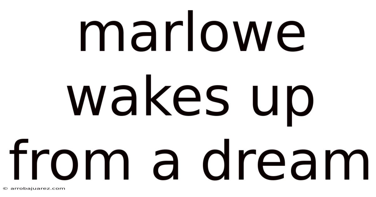 Marlowe Wakes Up From A Dream