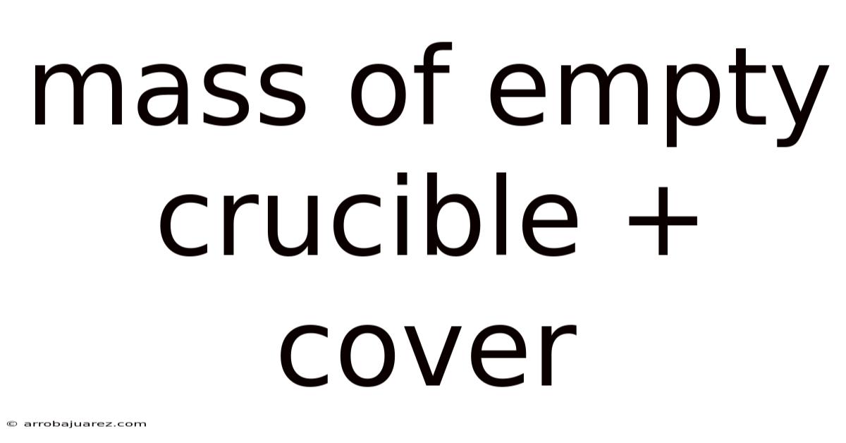 Mass Of Empty Crucible + Cover