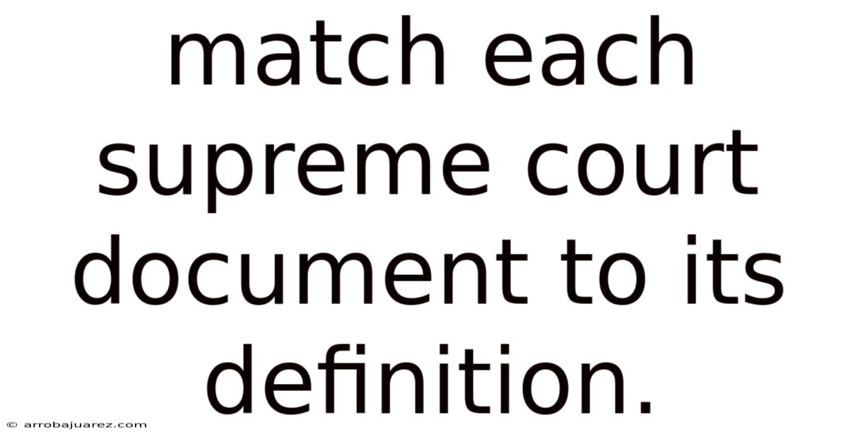 Match Each Supreme Court Document To Its Definition.