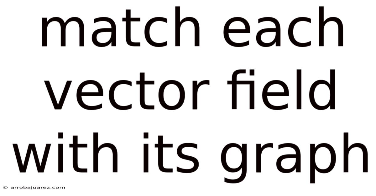 Match Each Vector Field With Its Graph
