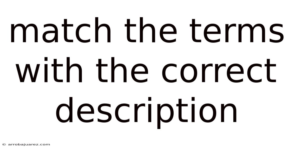 Match The Terms With The Correct Description