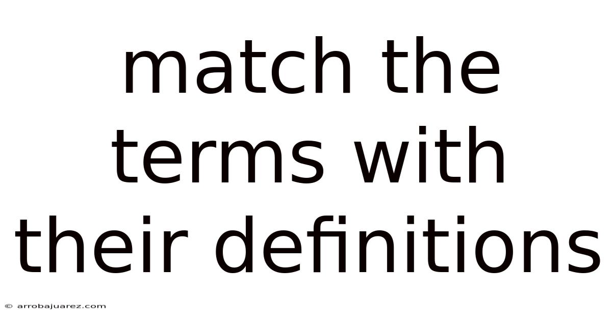 Match The Terms With Their Definitions