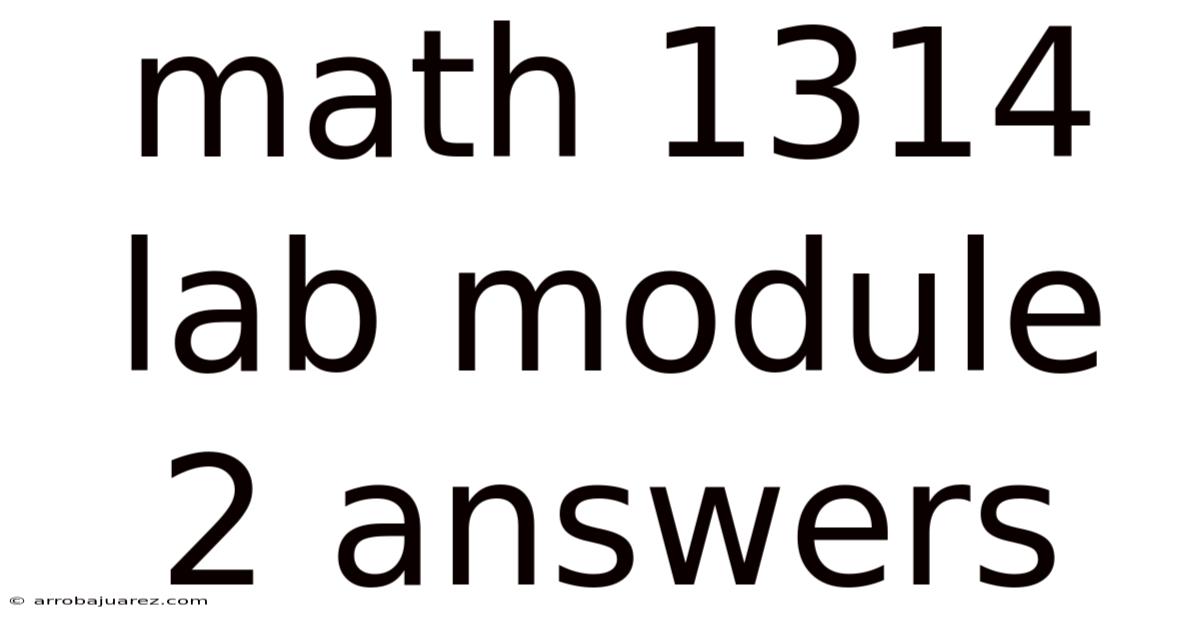 Math 1314 Lab Module 2 Answers
