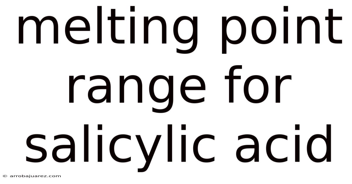 Melting Point Range For Salicylic Acid