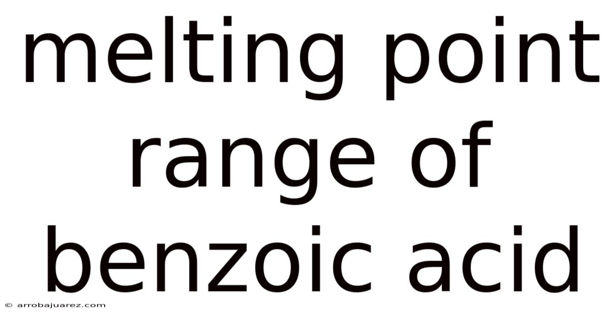 Melting Point Range Of Benzoic Acid