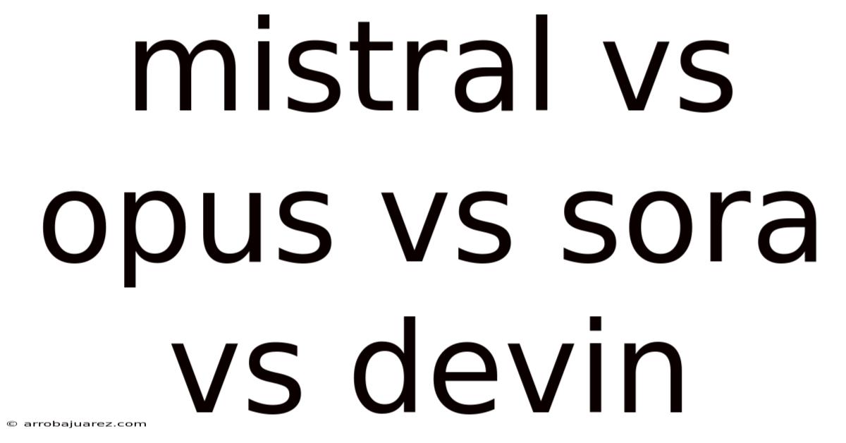 Mistral Vs Opus Vs Sora Vs Devin