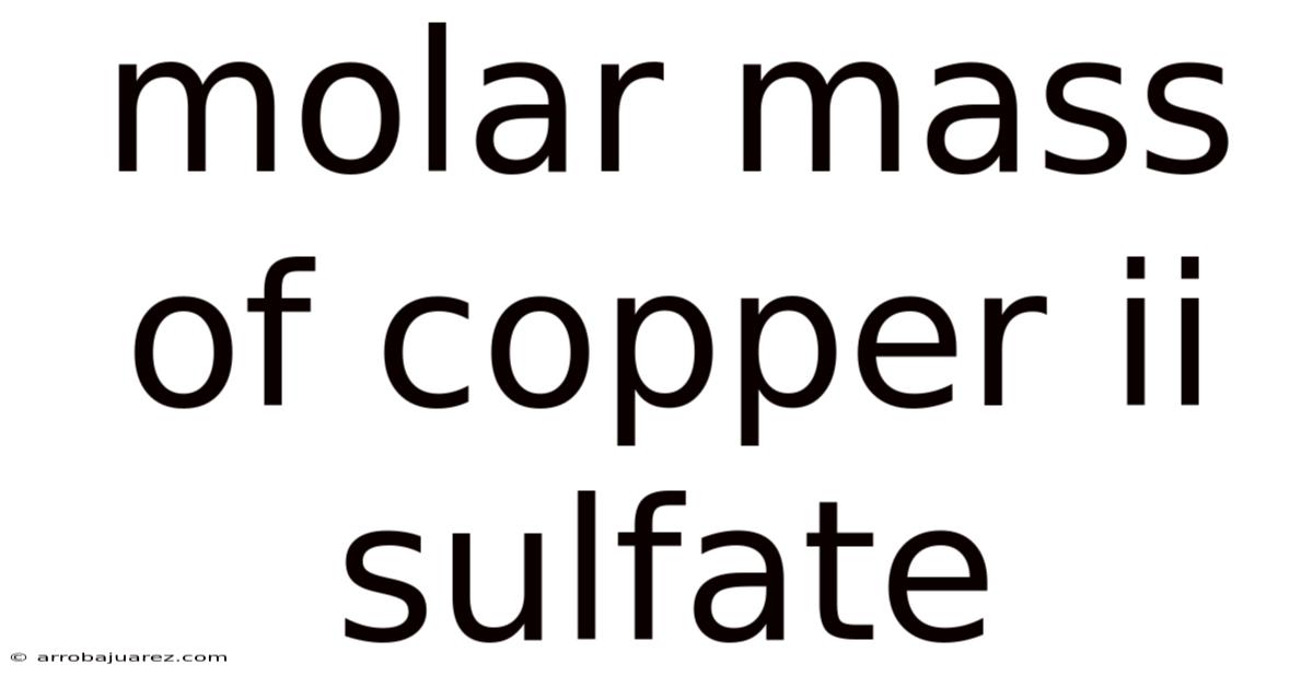 Molar Mass Of Copper Ii Sulfate
