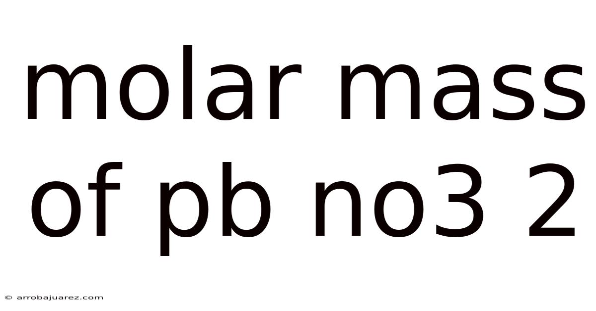 Molar Mass Of Pb No3 2