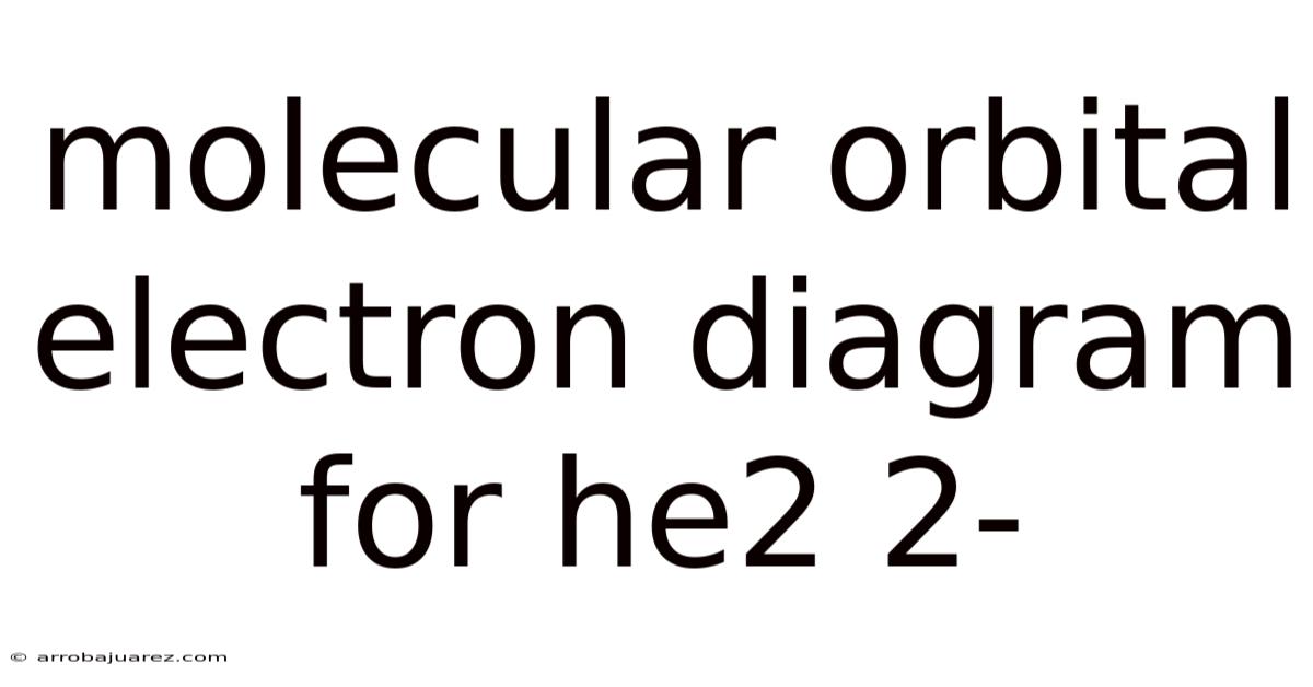 Molecular Orbital Electron Diagram For He2 2-