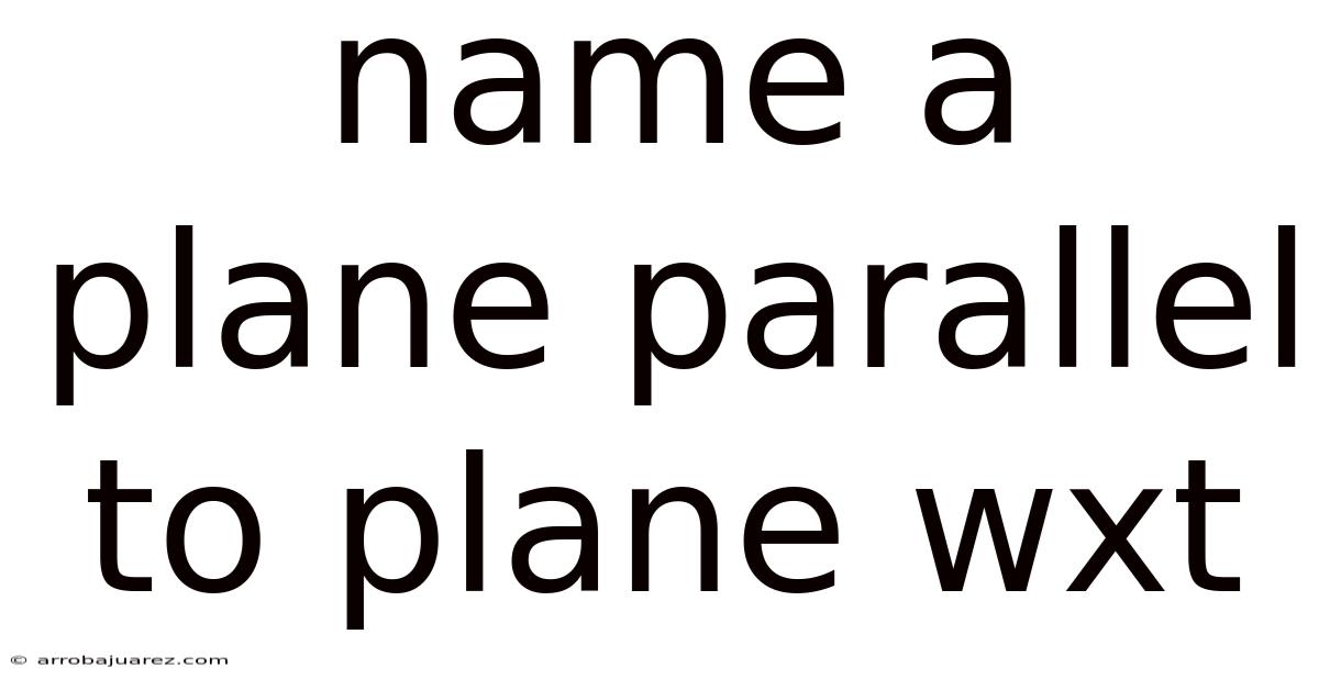 Name A Plane Parallel To Plane Wxt