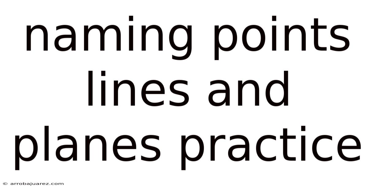 Naming Points Lines And Planes Practice