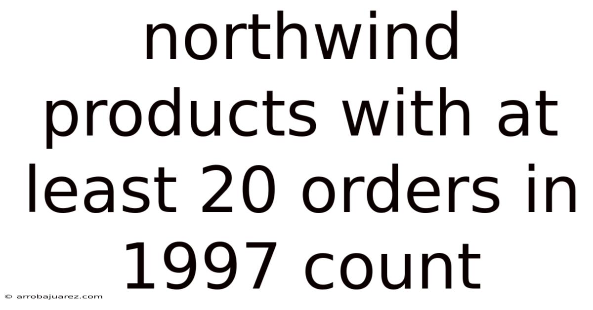 Northwind Products With At Least 20 Orders In 1997 Count