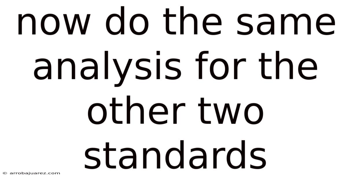 Now Do The Same Analysis For The Other Two Standards