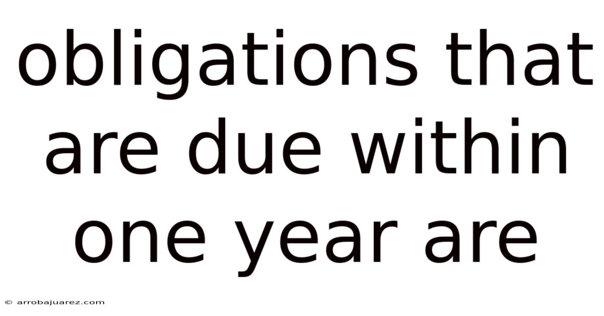 Obligations That Are Due Within One Year Are
