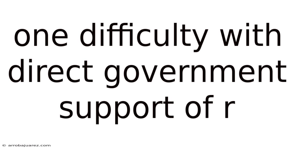 One Difficulty With Direct Government Support Of R