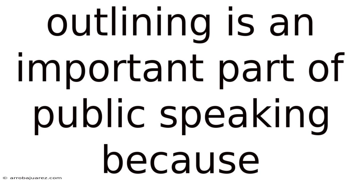 Outlining Is An Important Part Of Public Speaking Because