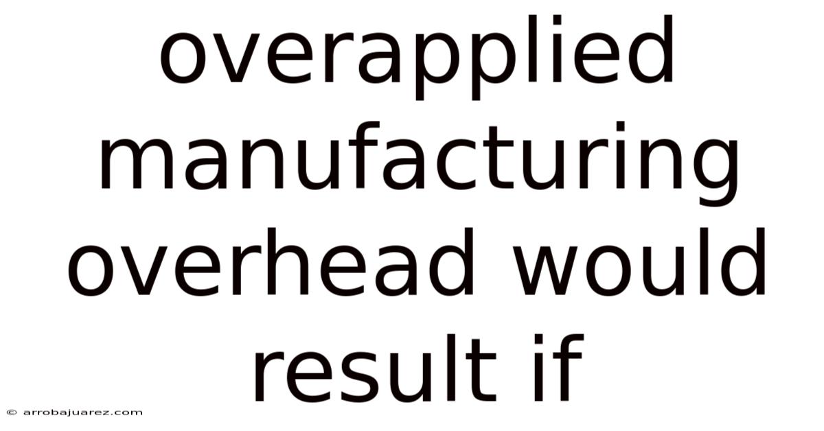 Overapplied Manufacturing Overhead Would Result If