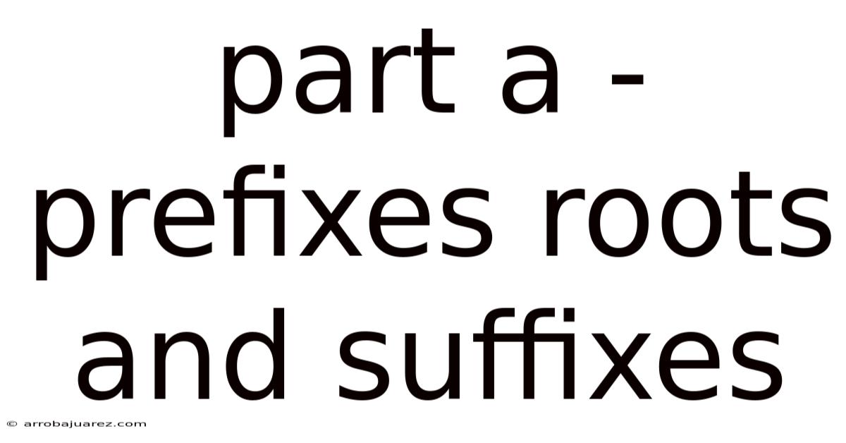 Part A - Prefixes Roots And Suffixes