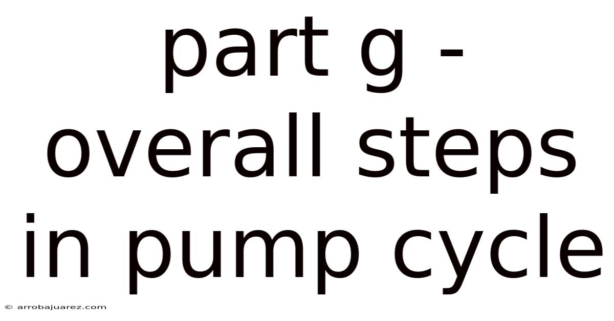 Part G - Overall Steps In Pump Cycle