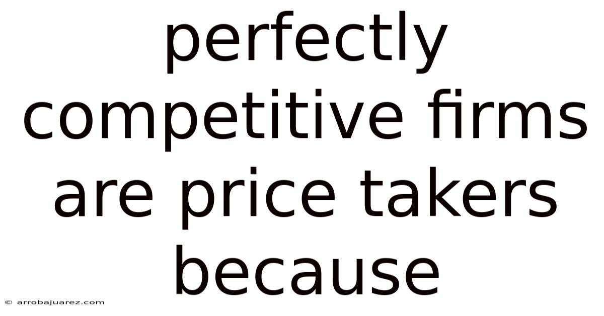 Perfectly Competitive Firms Are Price Takers Because