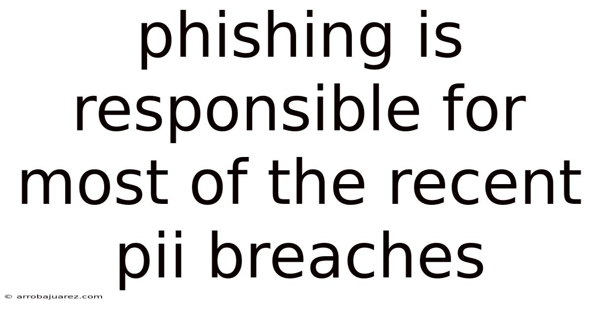 Phishing Is Responsible For Most Of The Recent Pii Breaches