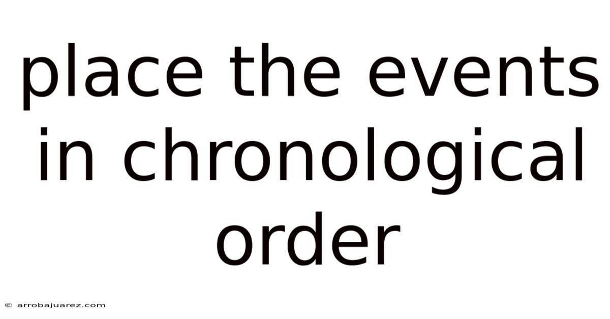 Place The Events In Chronological Order