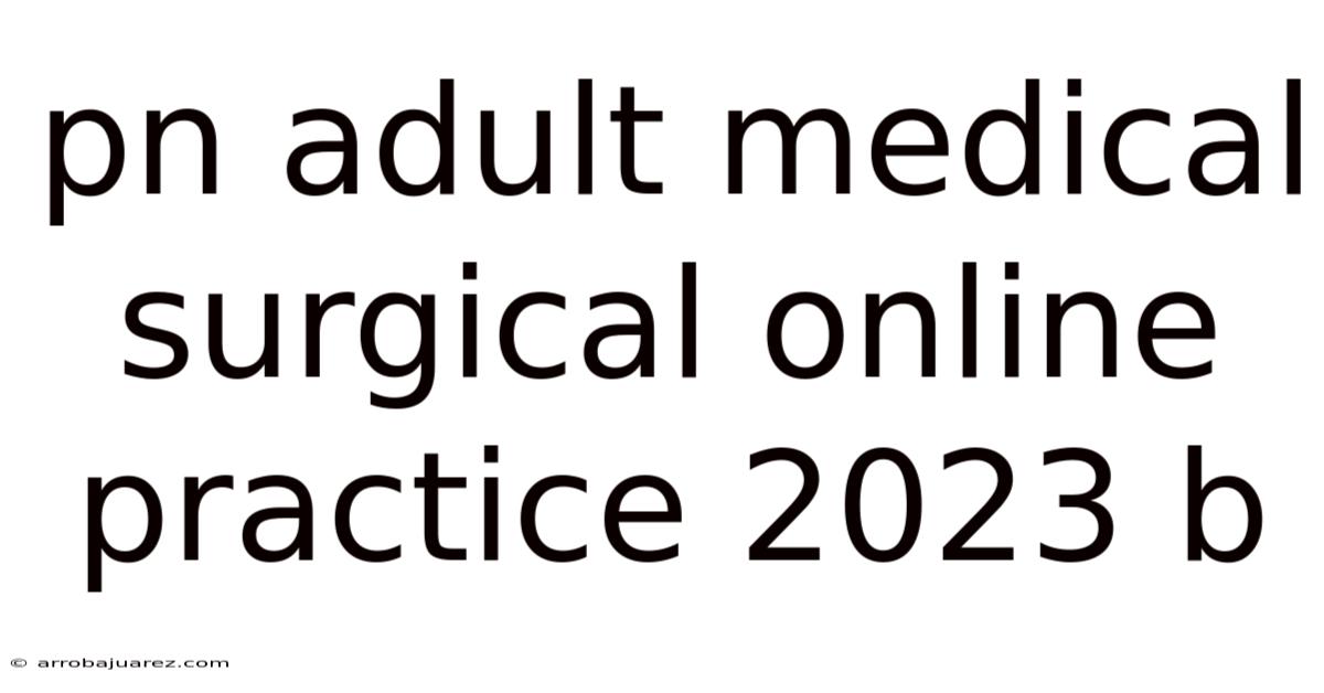 Pn Adult Medical Surgical Online Practice 2023 B