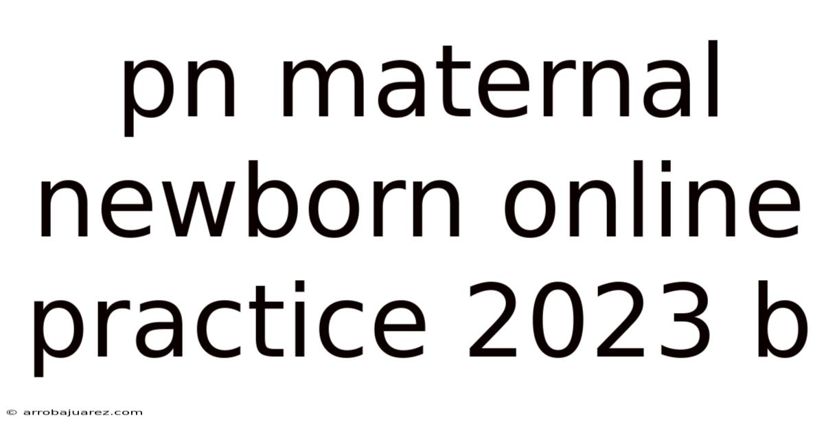 Pn Maternal Newborn Online Practice 2023 B