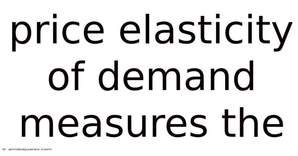 Price Elasticity Of Demand Measures The