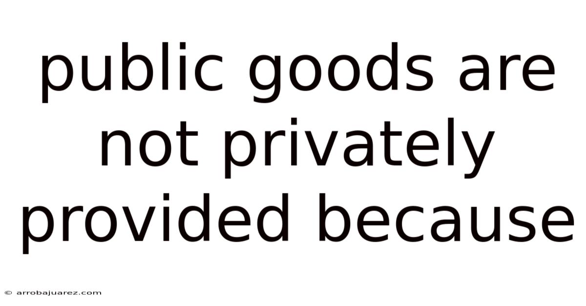 Public Goods Are Not Privately Provided Because