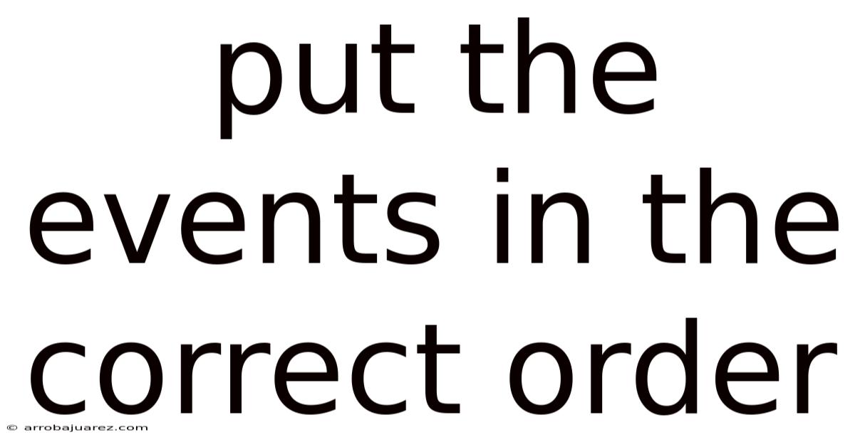 Put The Events In The Correct Order