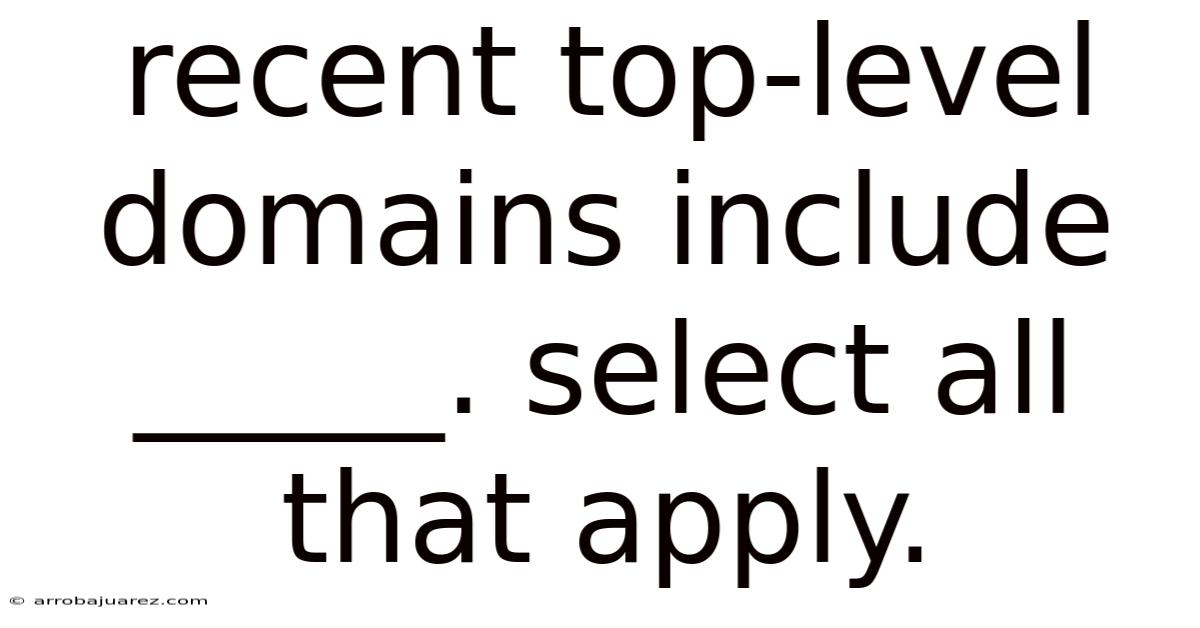 Recent Top-level Domains Include _____. Select All That Apply.