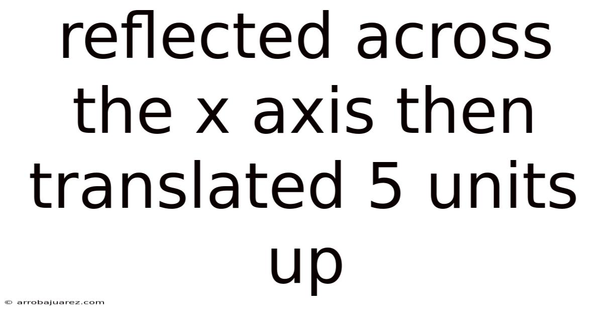 Reflected Across The X Axis Then Translated 5 Units Up