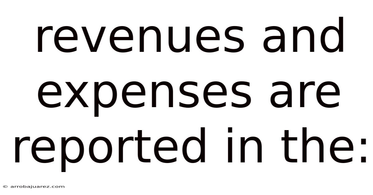 Revenues And Expenses Are Reported In The: