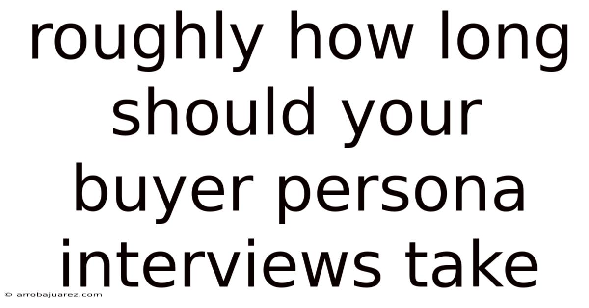 Roughly How Long Should Your Buyer Persona Interviews Take