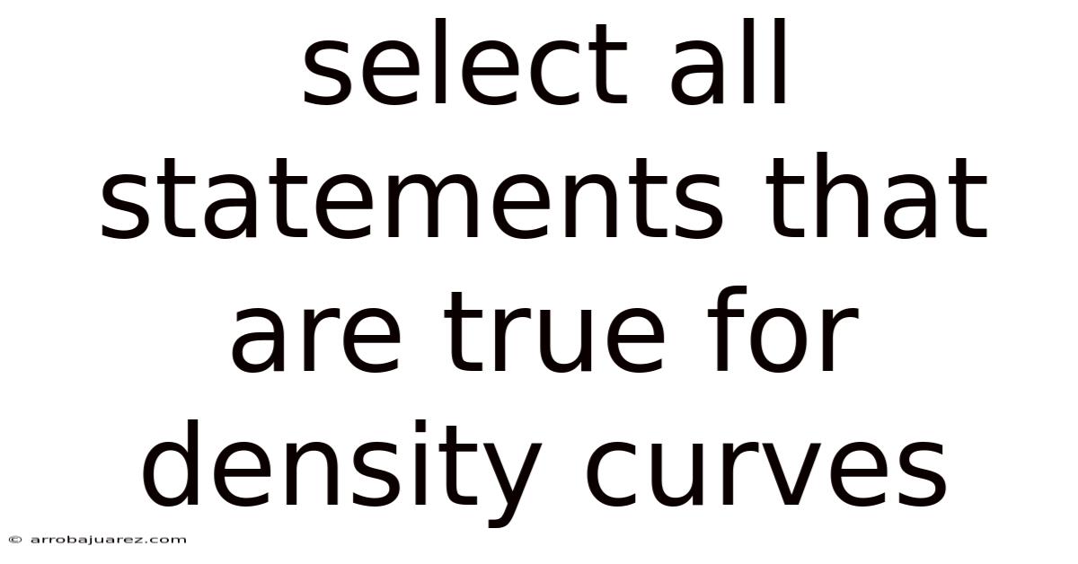 Select All Statements That Are True For Density Curves
