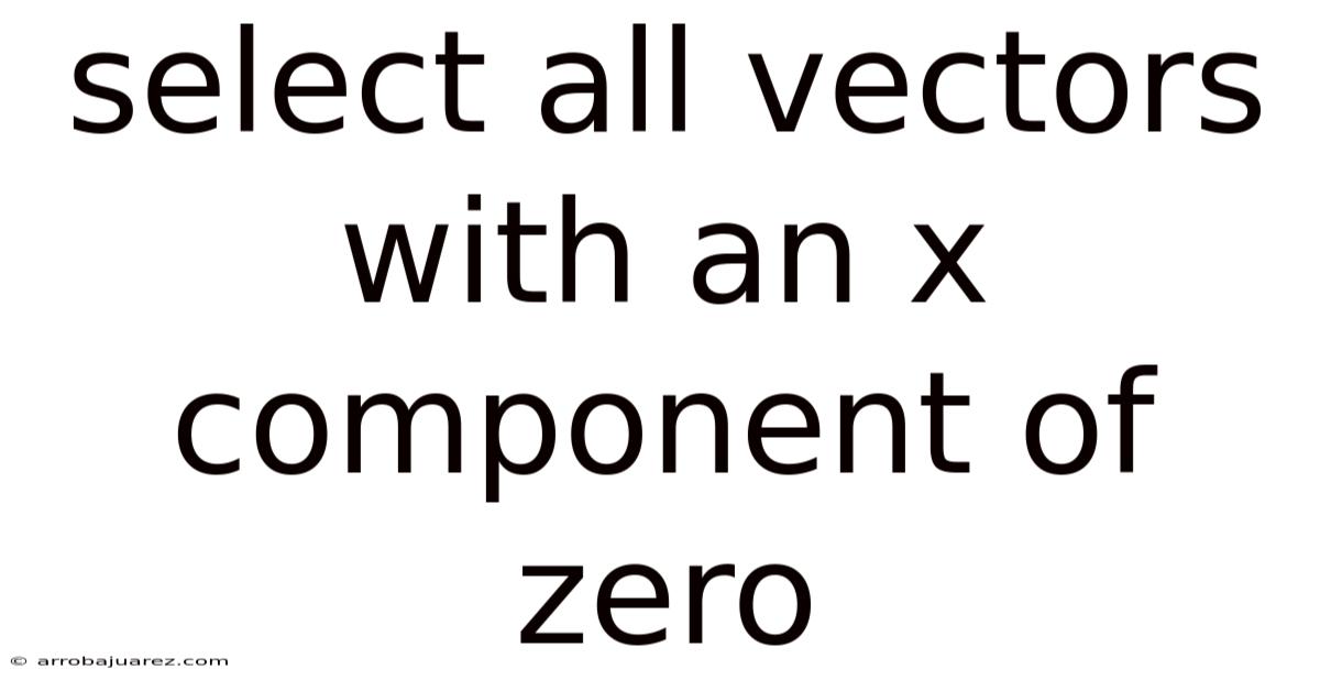 Select All Vectors With An X Component Of Zero