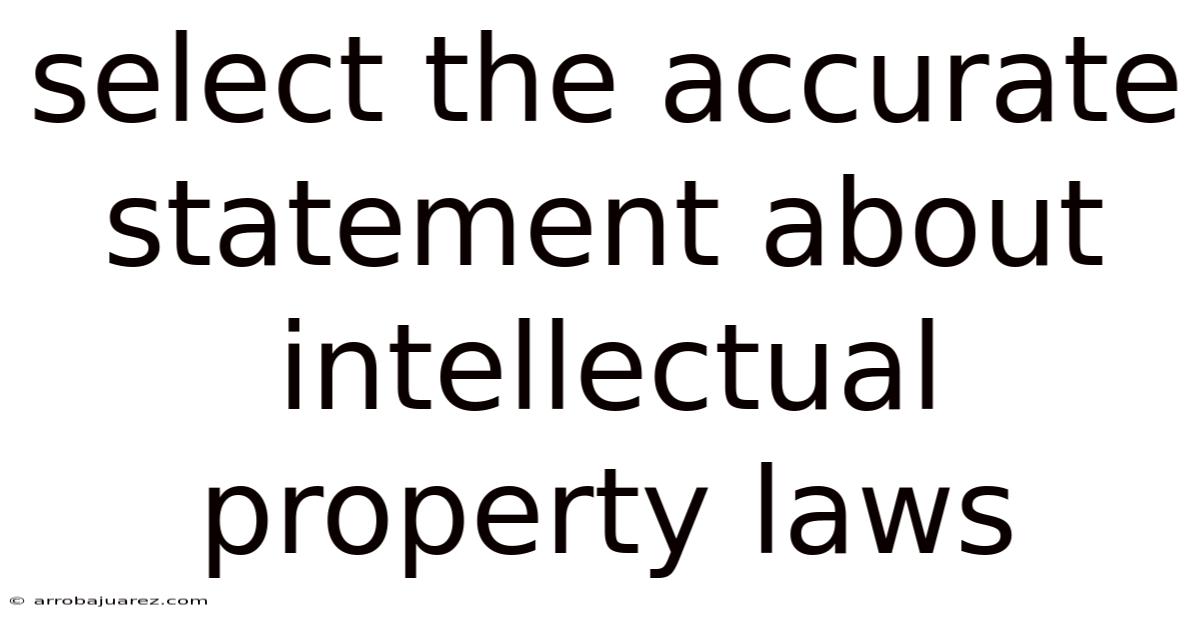 Select The Accurate Statement About Intellectual Property Laws