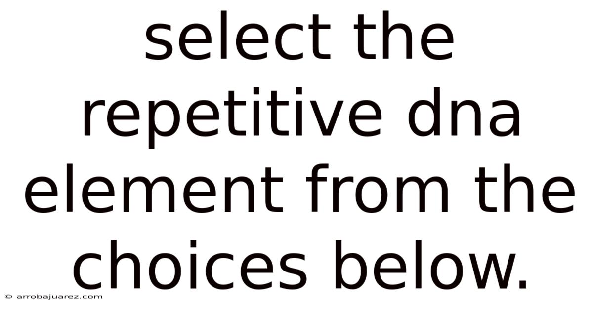 Select The Repetitive Dna Element From The Choices Below.