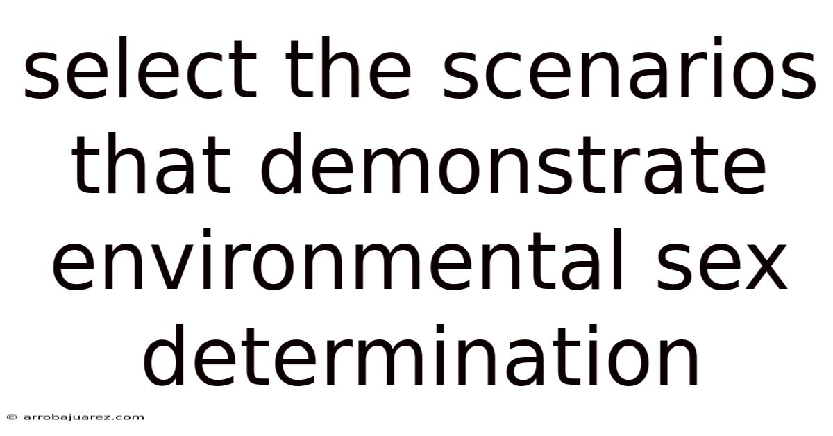 Select The Scenarios That Demonstrate Environmental Sex Determination