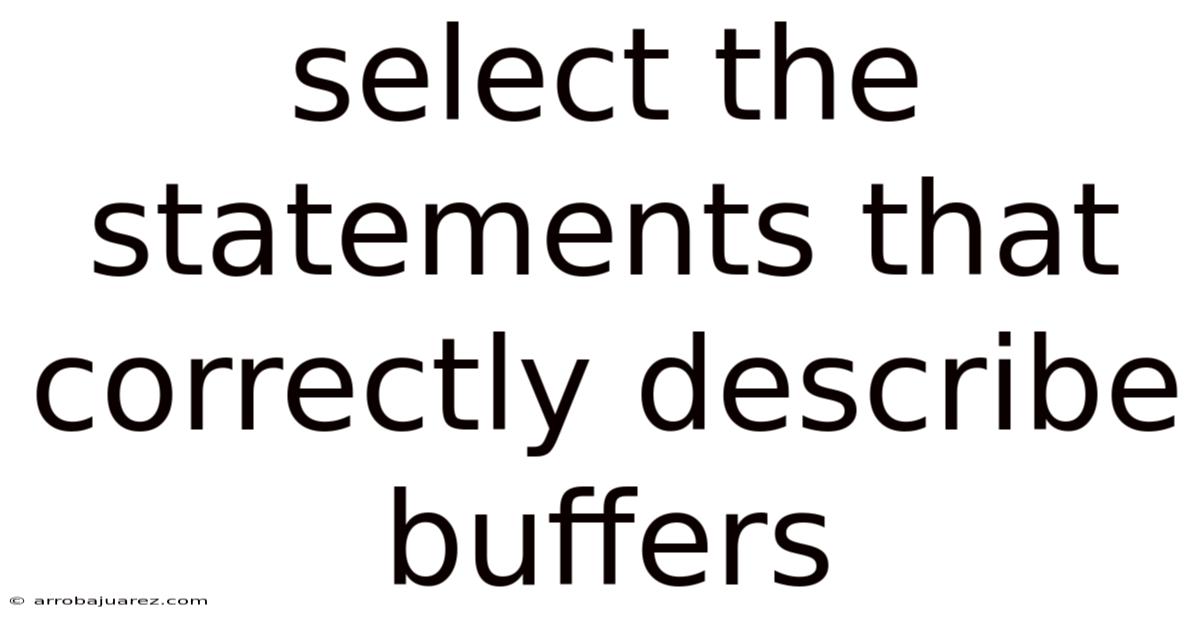 Select The Statements That Correctly Describe Buffers